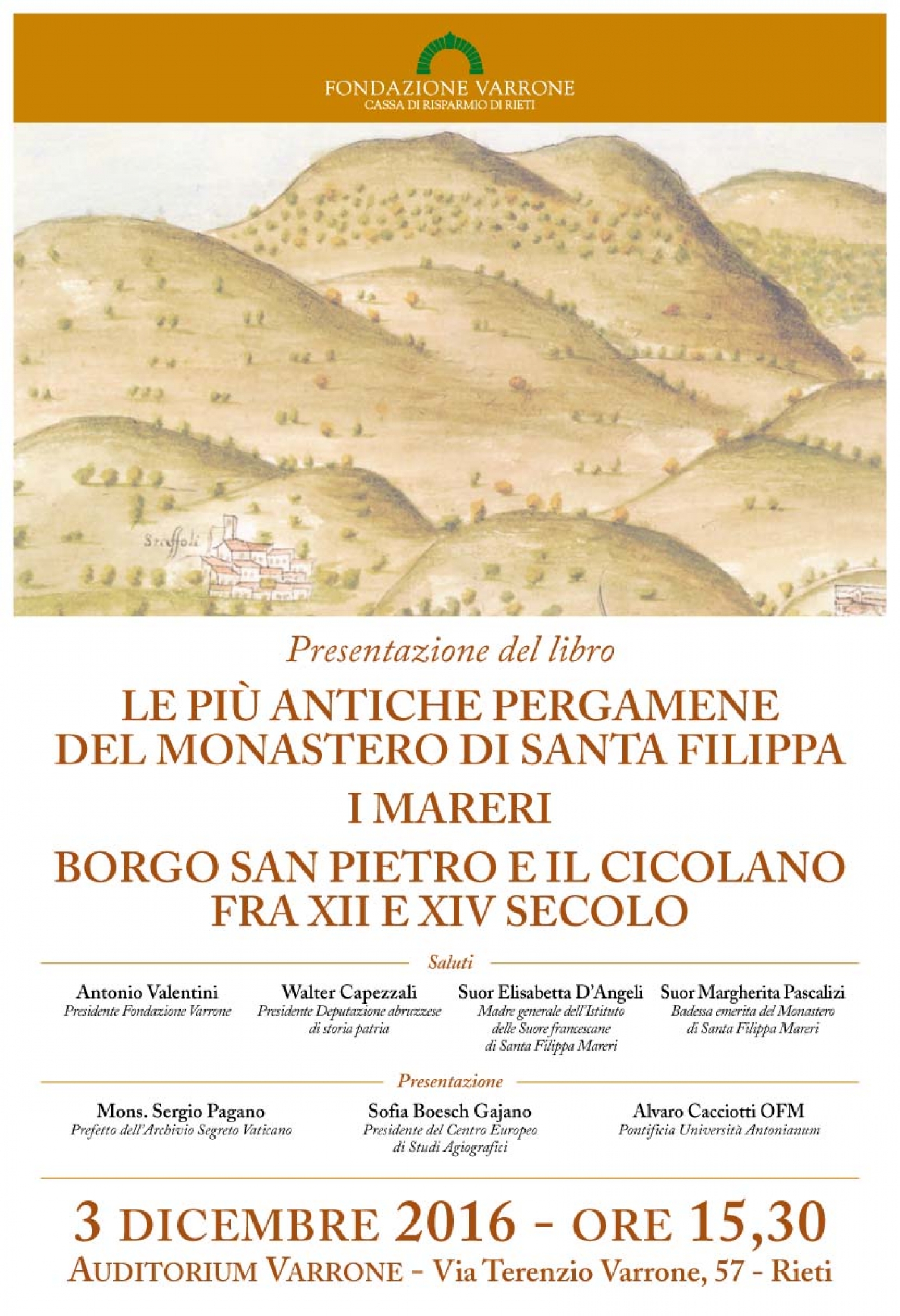 Presentazione del libro "Le più antiche pergamene del Monastero di Santa Filippa"