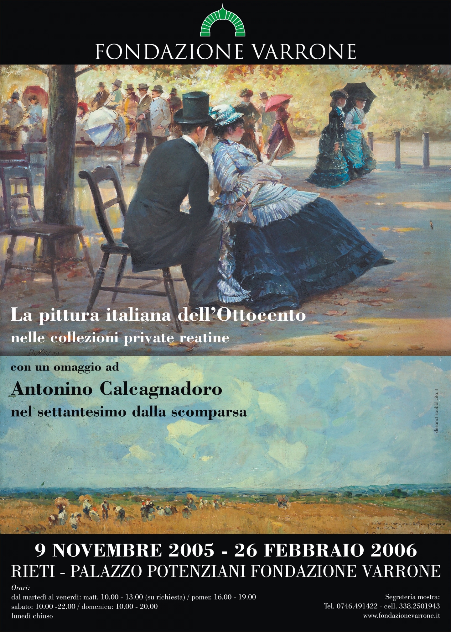 La pittura italiana dell’Ottocento nelle collezioni private reatine con un omaggio ad Antonino Calcagnadoro nel settantesimo dalla scomparsa