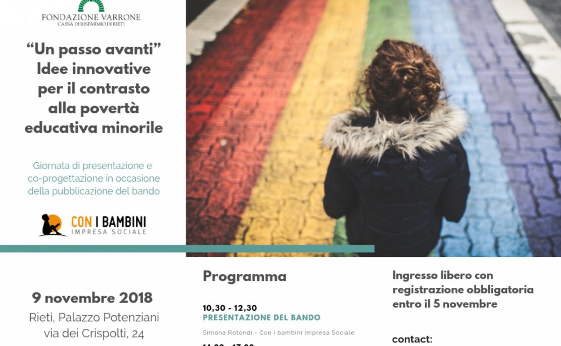 Giornata di presentazione e co-progettazione del bando “Un passo avanti”