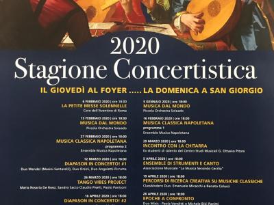 La stagione concertistica si fa in due: la domenica a San Giorgio, il giovedì al Foyer del Teatro